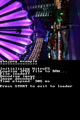 Example with gbajpeg